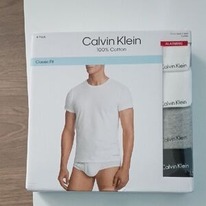 Calvin Klein 4-Pack Men’s Cotton Crew Undershirts & Briefs - White, Gray, Black